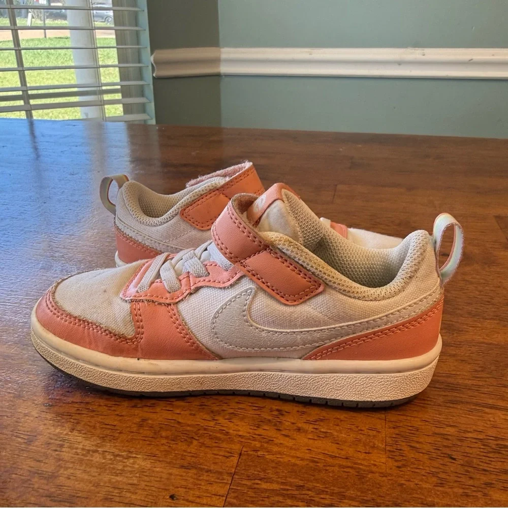 Kids Nike Court Borough Low 2 SE Coral White Shoes size 11